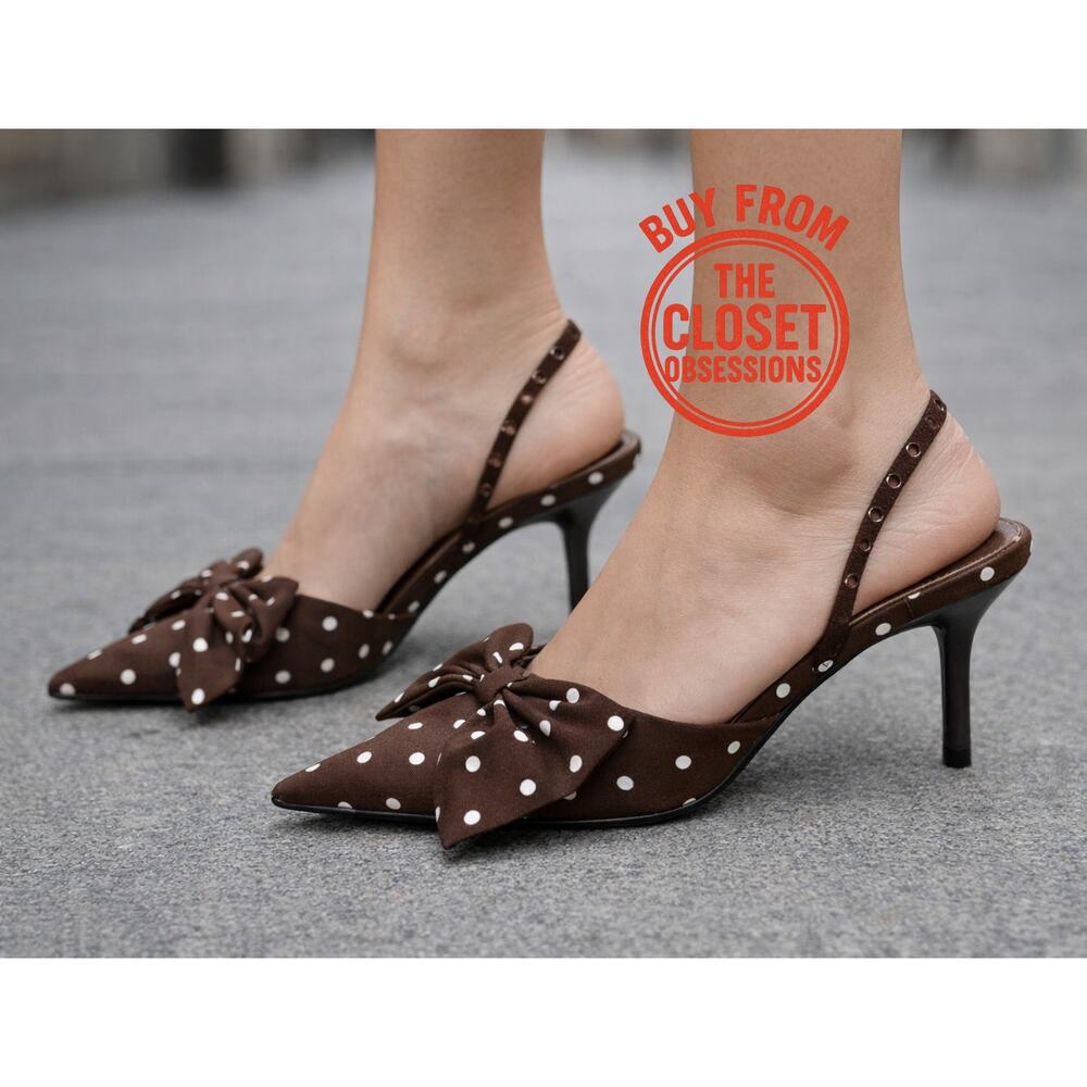 ZARA Embellished Slingback Heels NWT